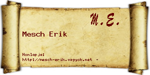 Mesch Erik névjegykártya